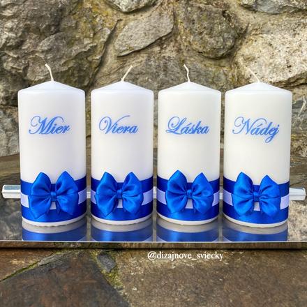 Adventné sviečky (kráľovská modrá) 4 kusy, 