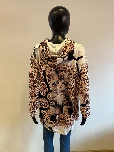 Dámska vzorovaná mikina s kapucňou (uni), l / m / xl