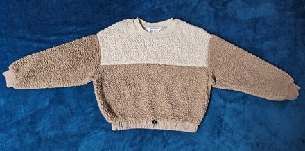 Hnedá teddy mikina/bunda, h&m,134