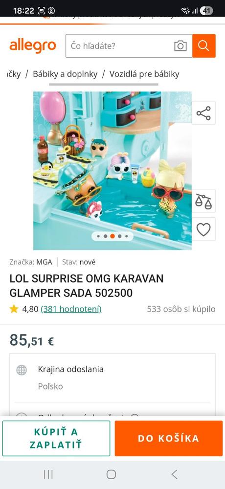 Lol bábika karavan auto  lol surprise, 