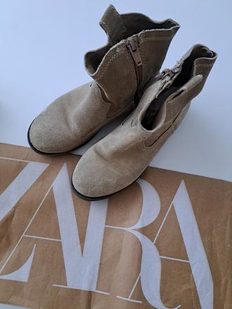 Zara topánky čižmičky jar koža 33, zara,33
