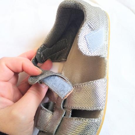 Kožené sandálky barefoot ef 28 strieborná, 28