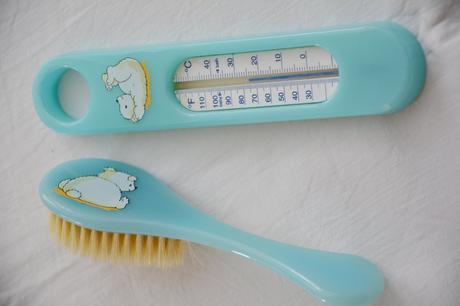 Bébé-jou, súprava teplomer a kefa na vlasy s macom, 