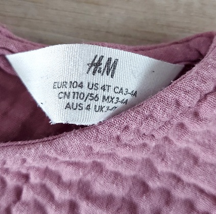 Ružové mušelínové šaty, h&m,104