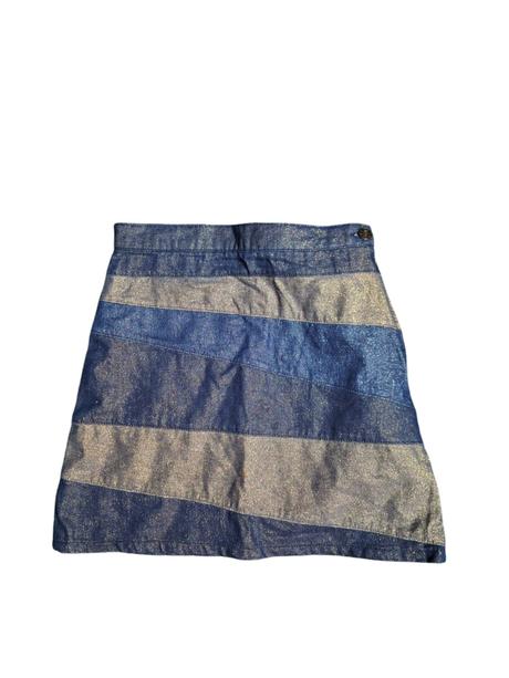 Dievčenská pásikavá rifľová sukňa, 152