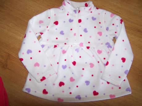 Flisová s farebnými srdiečkami vôbec nenosená, f&f,104