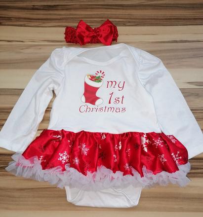 Dievčenské vianočné body so sukničkou, 80