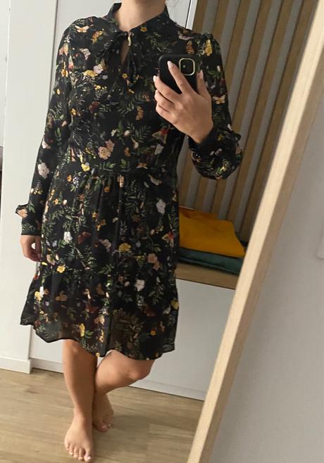 Orsay kvetinové šaty s viazaním na krku 38, orsay,38