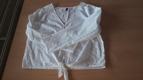 Biela blúzka madeirového vzhľadu, h&m,44