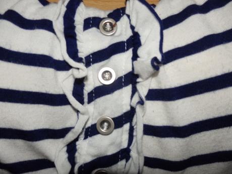 Bielo-modre tricko bez ramienok pasik, xs