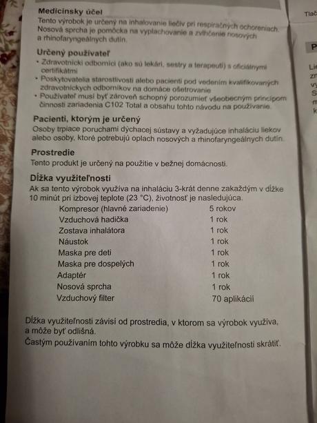 Kompresorový inhalátor omron c102 total, 