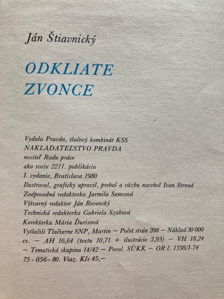 Odkliate zvonce ján štiavnický prvé vydanie (1980), 