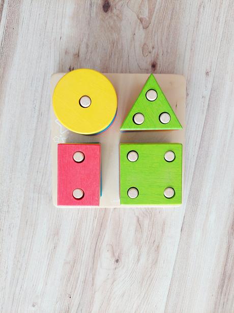 Drevená vkladačka geometrické tvary bigjigs, 