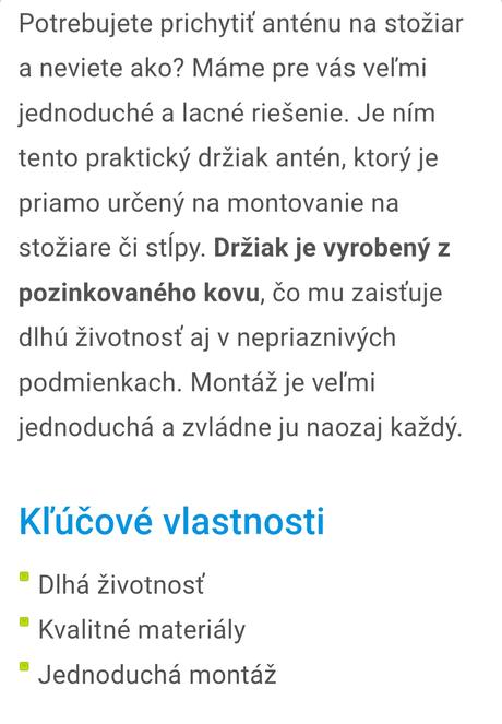 Konzola držiak anténa satelit pozinkovaný, 