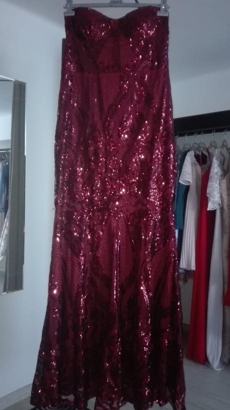Trblietavé vínove šaty pre moletku, 42 / 44 / xl / xxl