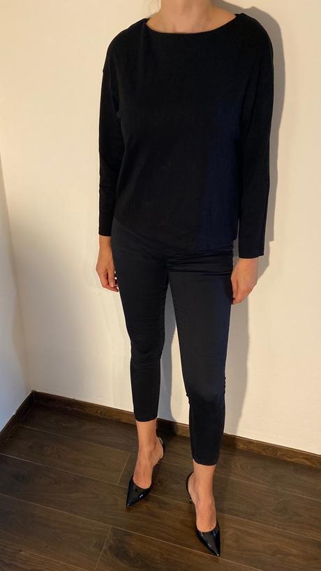 Čierne hrubé moderné h&m tričko so zipsom, h&m,s