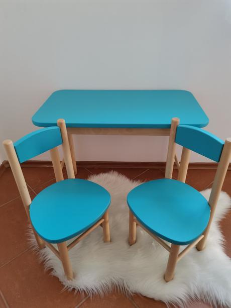 Detský stolík s dvomi stoličkami-buk, 