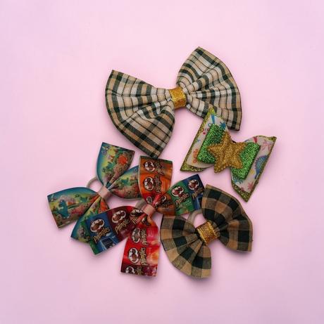 Balíčky mašiel na gumičke/štipce, 