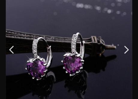 Náušnice fialové srdiečka, 