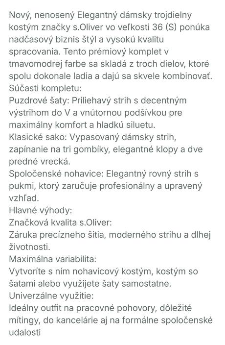 3 dielny kostým, s.oliver,s