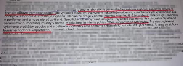 Výsledky z krvi 2,5 ročného dieťaťa