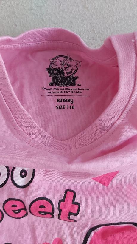 Tričko svetlo-ružové tom & jerry 116, sinsay,116