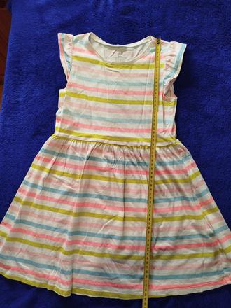 Prúžkované šaty s volánikmi na rukávoch, h&m,122