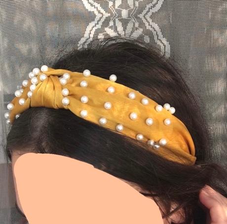 Žltá perličková čelenka, 