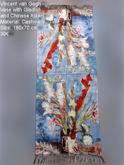 Luxusný kašmírový šál olejomaľba vincent van gogh,