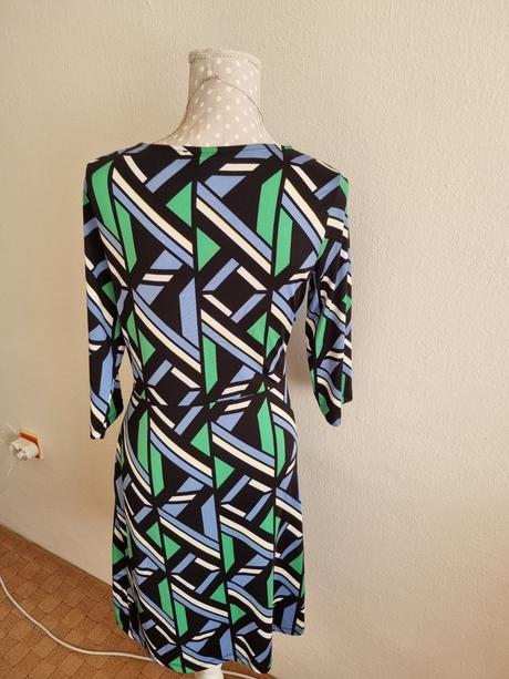 Čierno-zeleno-modro biele elast.šaty orsay 38, orsay,38