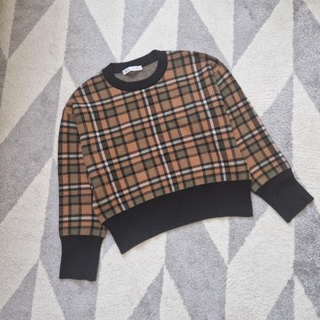 Zara károvaný pulóver, zara,m