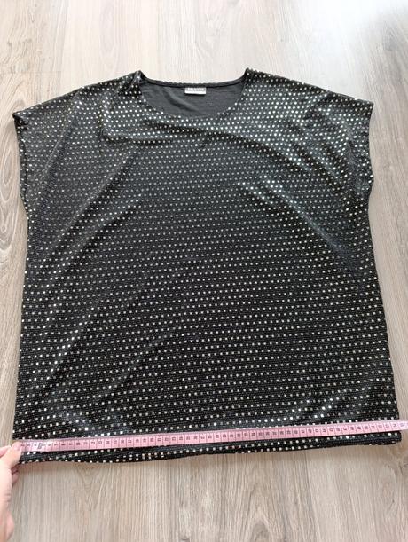Dámske čierne trblietavé tričko, pepco,xxl