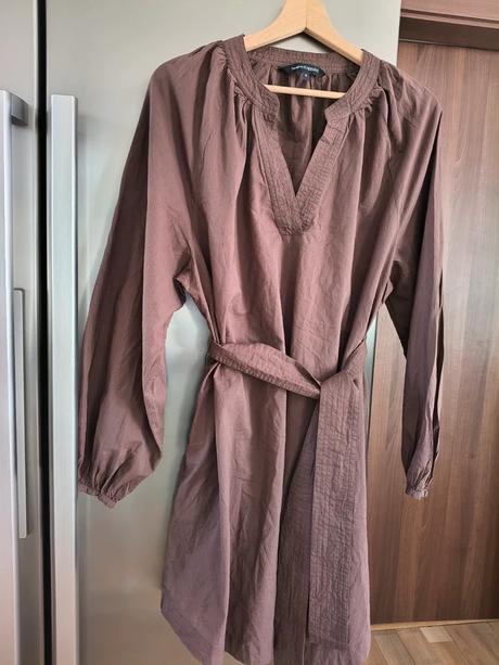 Kappahl bavlnené hnedé voľné šaty s opaskom m-l, kappahl,l