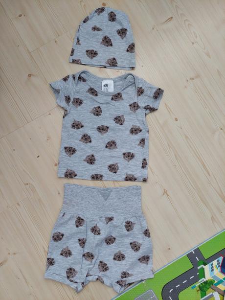 Súprava tričko +čiapka +kraťase, h&m,68