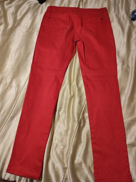 Červené skinny nohavice, f&f,42
