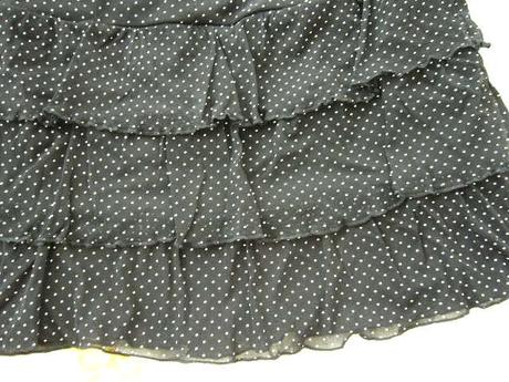 Čierna sukňa s bielymi bodkami, m