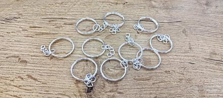 Základ na kľúčenku - strieborný- 3 set, 