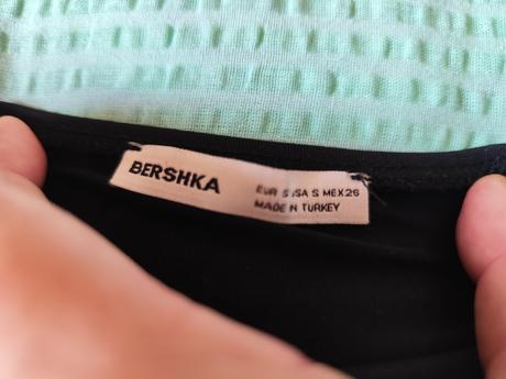 Bershka čierny top bez ramienok veľ.s, bershka,s