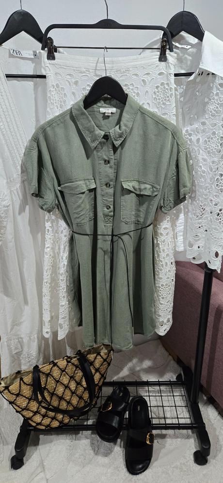 Ľanové šaty h&m, h&m,m