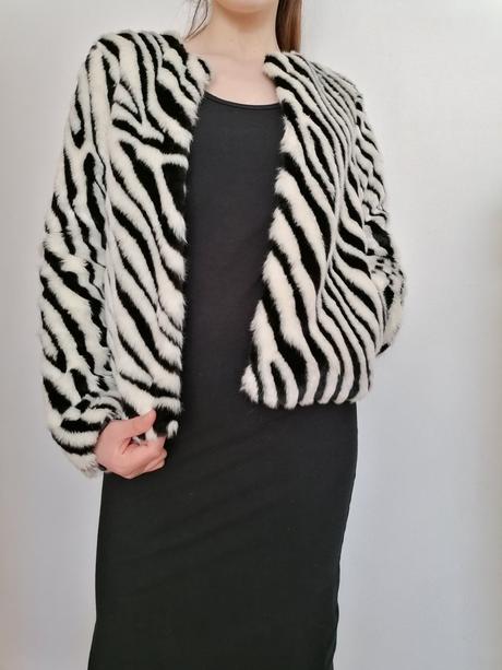 Spoločenský kožuch, h&m,xs
