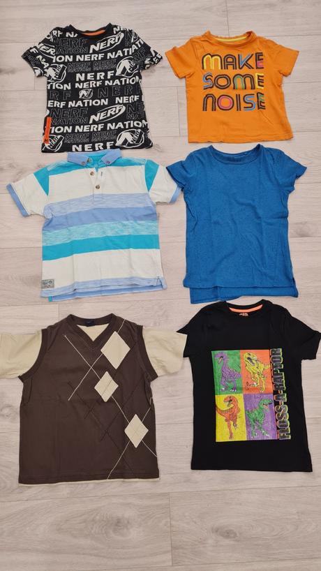 Balík tričiek veľkosť 122, 6 az 7 rokov. 6 kusov, next,122