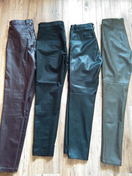 Nohavice vegánska koža, s