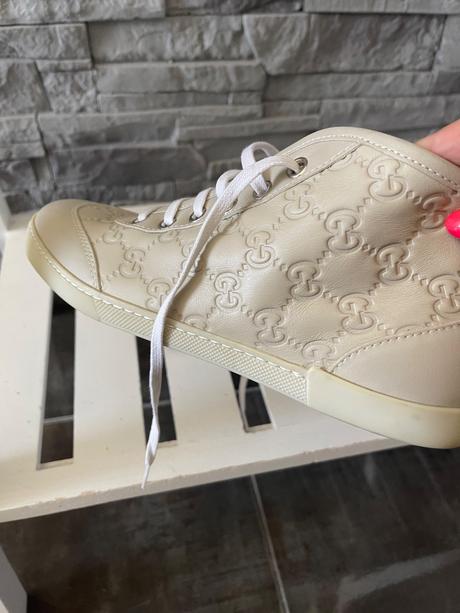 Gucci gg embossed high-top béžové v.36 g, gucci,36