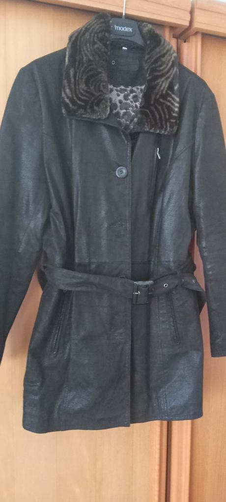 Kabát z brúsenej kože, c&a,42