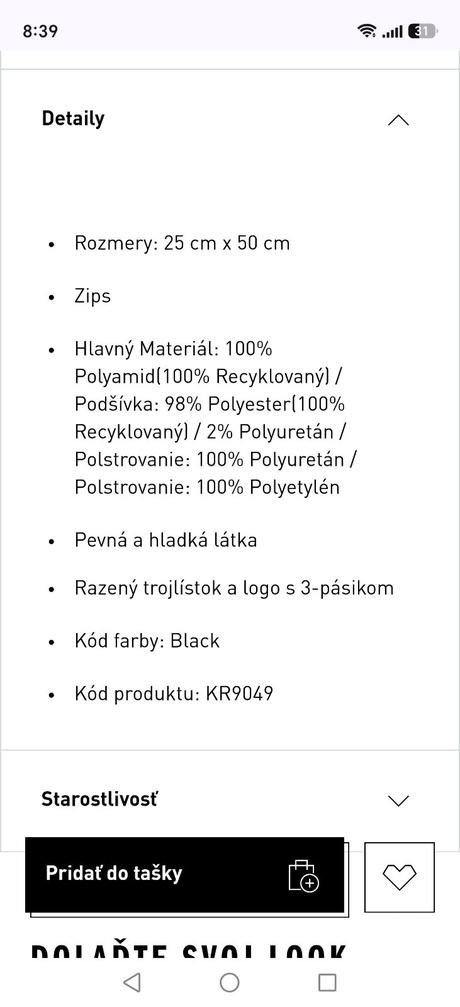 Väčšia adidas taška cez rameno, adidas