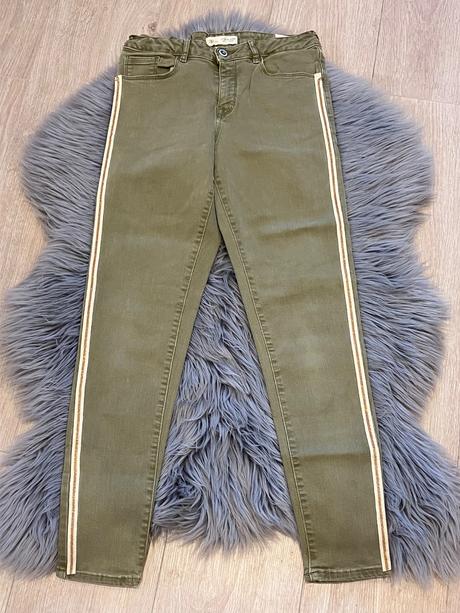 Dievčenské rifle so zlatým pásikom zara (164), zara,164