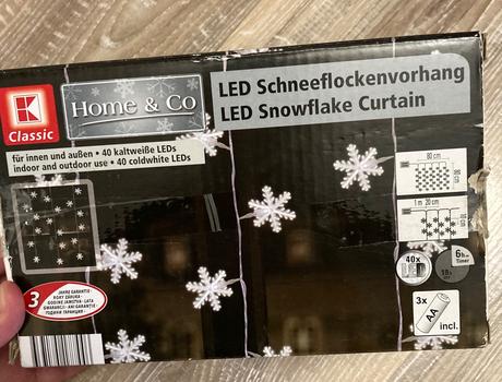 Vianočné svetielka záves s vločkami, 