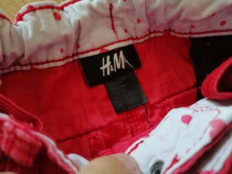 Červené nohavice, h&m,92