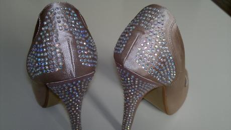Staroružové high heels s kamienkami na podätku, 36