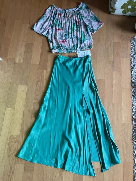 H&m blúzka a sukňa zara, h&m,xs